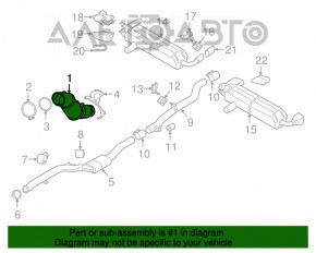 Tubul de admisie cu catalizator pentru BMW 5 G30 18- 530e hibrid