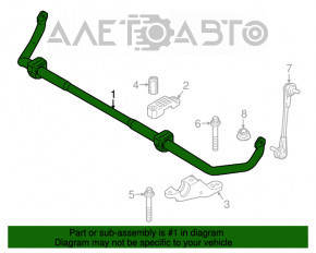 Stabilizatorul frontal BMW 5 G30 17-23 AWD 530e hibrid