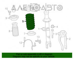 Пружина передняя левая BMW 5 G30 18-23 2.0T, 3.0T, 530e hybrid AWD
