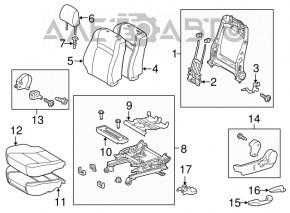 Capacul suportului scaunului șoferului din spate, stânga, Toyota Camry v50 12-14 SUA, bej.