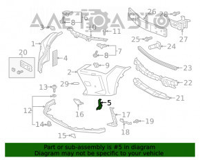 Suportul de bara fata dreapta interior pentru Lexus UX200 UX250h 19-