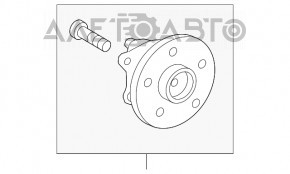 Butucul roții din spate stânga pentru Lexus UX200 UX250h 19- FWD, nou, original OEM