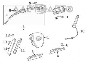 Подушка безопасности airbag в руль водительская Lexus UX200 UX250h 19-