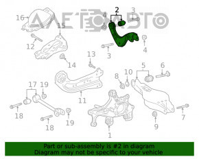 Maneta superioară din spate dreapta pentru Lexus UX200 UX250h 19- nou OEM original