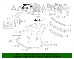 Suportul de bara fata dreapta exterior pentru Lexus UX200 UX250h 19- nou OEM original