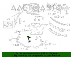 Capacul carligului de tractare din bara fata dreapta pentru Lexus UX200 UX250h 19-