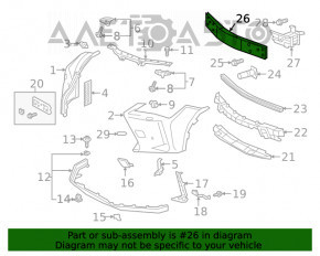 Amplificatorul de bara fata superioara pentru Lexus UX200 UX250h 19-