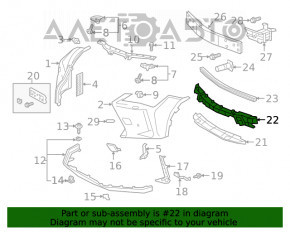 Absorbantul de bara fata superioara pentru Lexus UX200 UX250h 19-