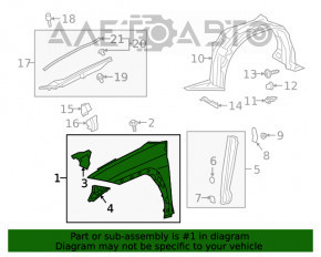 Aripa dreapta fata Lexus UX200 UX250h 19- grafit 1H9