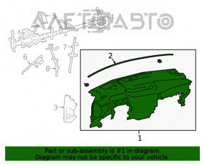 Panoul frontal al torpilei fără AIRBAG Lexus UX200 UX250h 19- negru.