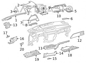 Husa genunchi sofer Lexus UX200 UX250h 19- zgariata