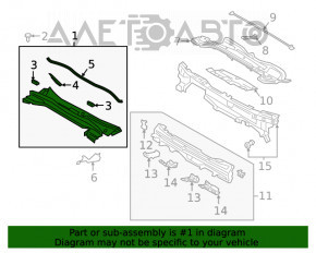 Grila stergatoarelor din plastic pentru Lexus UX200 UX250h 19- cu garnitura