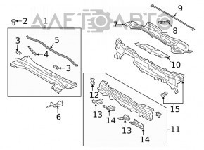 Grila stergatoarelor din plastic pentru Lexus UX200 UX250h 19- cu garnitura