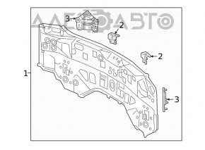 Panoul din spate al modelului Lexus UX200 UX250h 19- cu BSM, pe caroserie, grafit