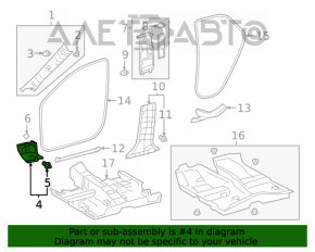 Capacul amortizorului din față dreapta, inferior Lexus UX200 UX250h 19- negru.