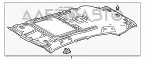 Acoperirea tavanului pentru Lexus UX200 UX250h 19- alb, pentru curățare chimică.