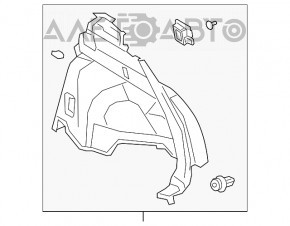 Capacul arcului drept Lexus UX200 UX250h 19-22 fără roată de rezervă și subwoofer.