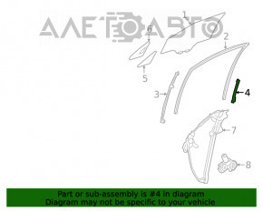 Направляющая стекла двери передней правой задняя Lexus UX200 UX250h 19-
