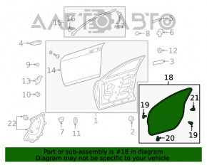 Уплотнитель двери передней правой Lexus UX200 UX250h 19-