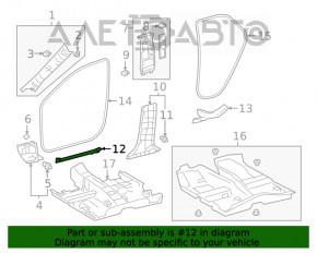 Capacul pragului din față dreapta pentru Lexus UX200 UX250h 19- fără logo.