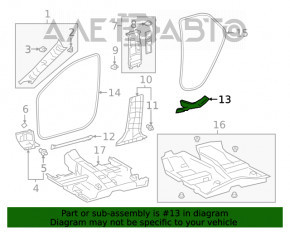 Capacul pragului din spate dreapta pentru Lexus UX200 19-