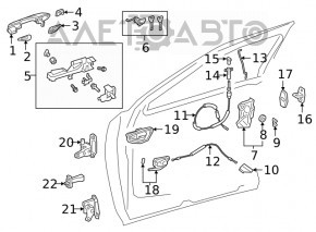 Blocare ușă față dreapta Lexus UX200 UX250h 19-