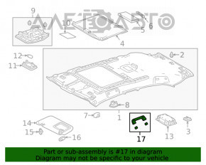 Manerul plafonului din față dreapta pentru Lexus UX200 UX250h 19- alb.