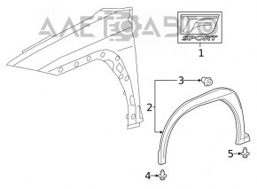 Capacul aripii din față dreapta pentru Lexus UX200 UX250h 19- nou OEM original