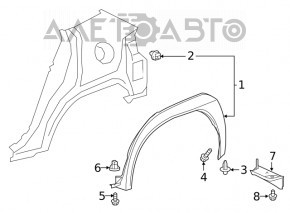 Накладка арки крыла задняя левая Lexus UX200 UX250h 19- OEM