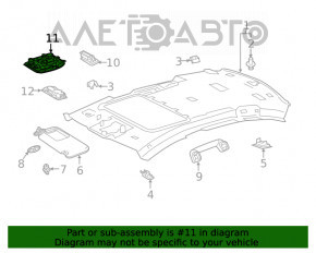 Plafonul de iluminare din față pentru Lexus UX200 UX250h 19- sub capac, alb.