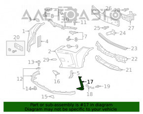 Capacul farului de ceata din dreapta pentru Lexus UX200 UX250h 19- fara PTF.