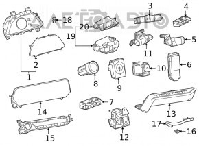 Maneta de control a modurilor de conducere Lexus UX200 UX250h 19-