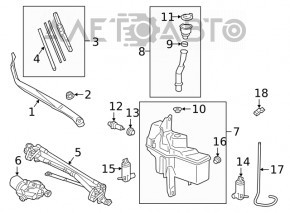 Trapezul de curățare a parbrizului cu motor pentru Lexus UX200 UX250h 19-