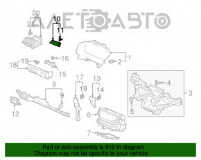 Накладка торпеды верхняя левая Honda Accord 18-22 серая