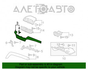 Capacul torpedoului dreapta pentru Honda Accord 18-22 gri, cu aspect de lemn