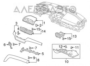 Capacul torpedoului dreapta pentru Honda Accord 18-22 gri, cu aspect de lemn