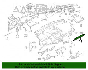 Moldura panoului frontal Ford Edge 19 - defect de crom