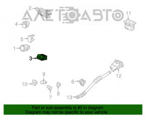 Indicatorul airbag-ului pentru pasagerul din Honda Accord 18-22 cu buton de urgență