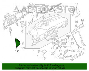 Capacul torpedoului lateral stânga Ford Fusion mk5 17-20 gri.