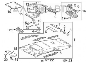 Suport de fixare pentru parasolarul șoferului Lexus RX350 RX450h 10-15 bej