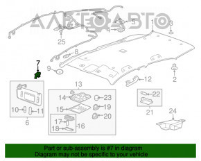 Suportul de prindere a parasolarului pasagerului pentru Buick Encore 13-16 gri.