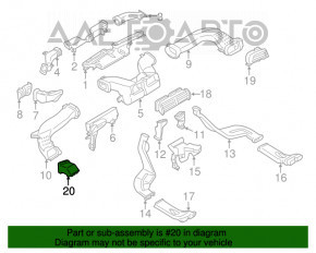 Deflectorul de aer al grilei de ventilare a bordului stâng Ford Fusion mk5 17-20 negru