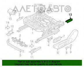 Capacul suportului scaunului șoferului din spate stânga Ford Fusion mk5 17-20 negru, structură