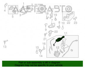 Mecanismul manetei ușii din față dreapta Ford Focus mk3 11-14 keyless, rupt