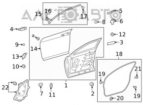 Garnitura capacului usii din fata dreapta spate Lexus UX200 UX250h 19-