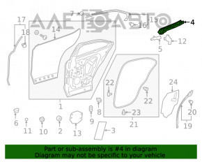 Garnitura capacului usii din spate dreapta pentru Lexus UX200 UX250h 19-