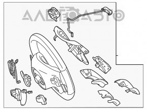 Volan gol Mercedes GLA 15-20 din piele neagră, zgârieturi, necesită curățare.