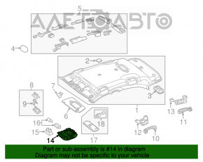 Plafonul de iluminare frontal pentru Mercedes GLA 14-20 fără plafon panoramic, gri.