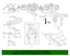 Șuruburile de fixare a suportului spate al șasiului, 4 bucăți (set) Mercedes GLA 15-20, 163 mm