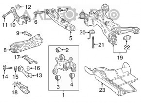 Șuruburile de fixare a suportului spate al șasiului, 4 bucăți (set) Mercedes GLA 15-20, 163 mm